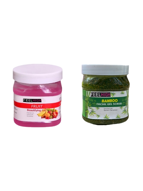 FEELHIGH Set Of 2 Fruit Gel And Bamboo Gel Scrub - 500gm + 500gm