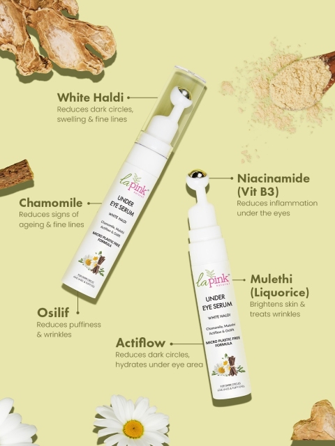 La Pink Under Eye Serum Roll-on with Niacinamide for Dark Circles & Puffy Eyes - 15 ml 3 La Pink Under Eye Serum Roll-on with Niacinamide for Dark Circles & Puffy Eyes - 15 ml