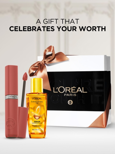 LOreal Paris You're Worth it Gift Box - Liquid Lipstick and Hair Serum