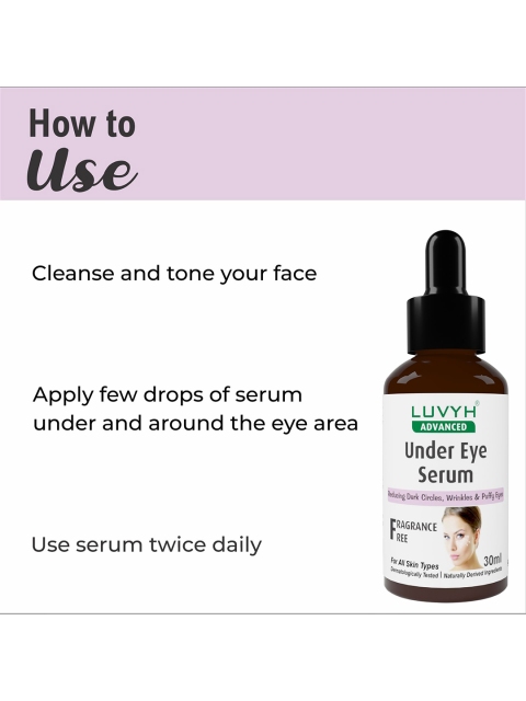 LUVYH Fragrance Free Under Eye Serum - 30 ml 3 LUVYH Fragrance Free Under Eye Serum - 30 ml