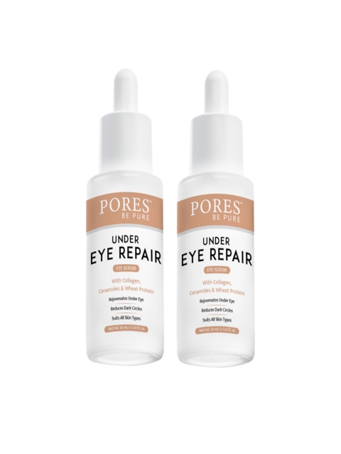 PORES Be Pure Set Of 2 Under Eye Repair Eye Serum with Collagen & Ceramides - 30ml each 2 PORES Be Pure Set Of 2 Under Eye Repair Eye Serum with Collagen & Ceramides - 30ml each