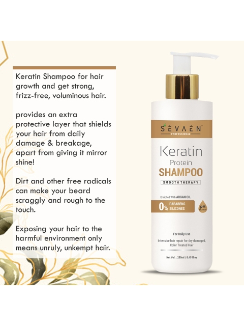 SEVAEN Set of Keratin Shampoo 250 ml - Keratin Conditioner 250 ml - Hair Serum 50 ml 4 SEVAEN Set of Keratin Shampoo 250 ml - Keratin Conditioner 250 ml - Hair Serum 50 ml