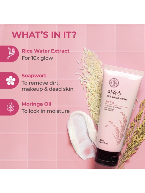 The Face Shop Rice Water Bright Foaming Cleanser Face Wash For Glowing Skin - 100ml 3 The Face Shop Rice Water Bright Foaming Cleanser Face Wash For Glowing Skin - 100ml