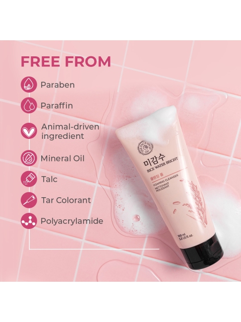 The Face Shop Rice Water Bright Foaming Cleanser Face Wash For Glowing Skin - 100ml 6 The Face Shop Rice Water Bright Foaming Cleanser Face Wash For Glowing Skin - 100ml