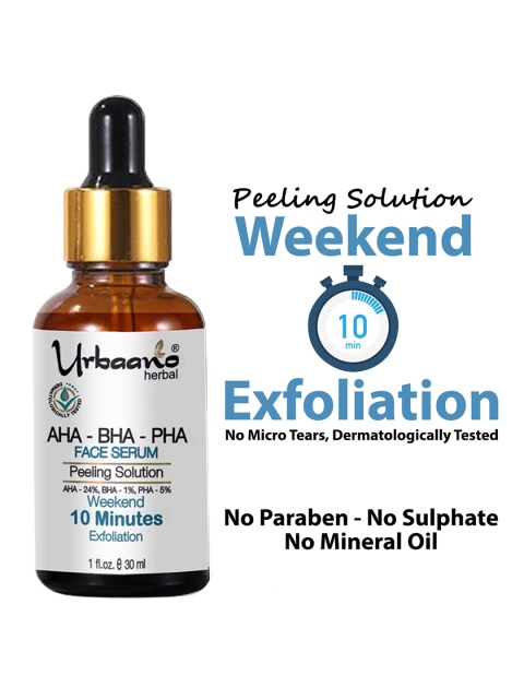 Urbaano Herbal Set Of 4 Ultra White Vitamin C Face Serum, AHA BHA Peeling Solution, Kumkumadi Tailam & Vitamin C Face Wash 190ml 2 Urbaano Herbal Set Of 4 Ultra White Vitamin C Face Serum, AHA BHA Peeling Solution, Kumkumadi Tailam & Vitamin C Face Wash 190ml