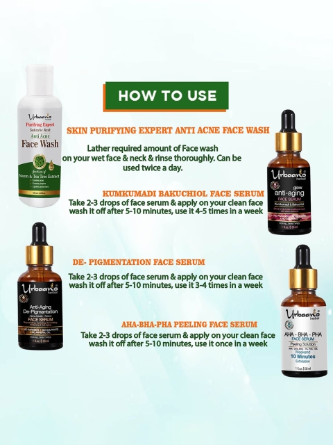 Urbaano Herbal Skin Brightening 3 Face Serum Combo Kit 5 Urbaano Herbal Skin Brightening 3 Face Serum Combo Kit