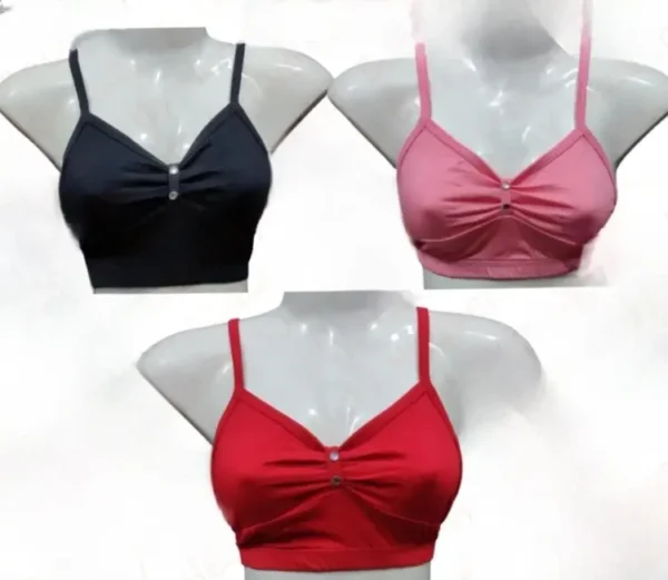 3 Pieces comfortable cotton Semis Bra Genji for Women and Girls