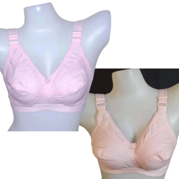 3 Step Adjustable Hook Cotton Indian Guddi Bra Full Cup Size - ( 2 pcs combo )