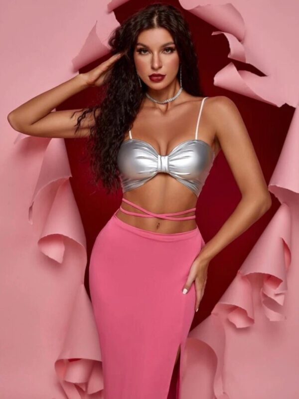 Apperloth A PU Leather Crop Cami Top