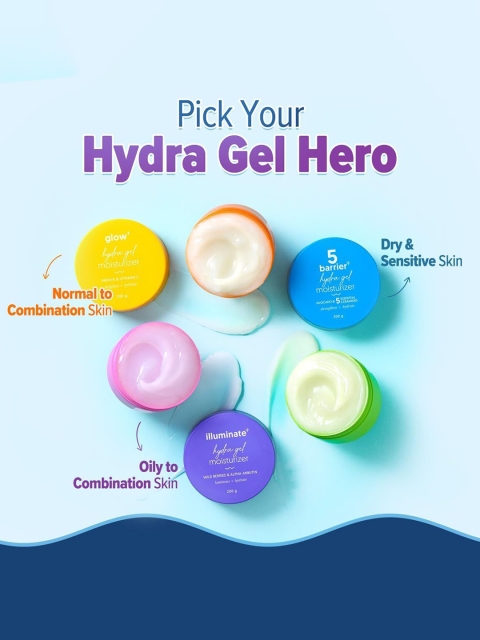 Aqualogica Set Of 2 Illuminate + Hydra Gel Moisturizer, Wild Berries - 200 g Each 3 Aqualogica Set Of 2 Illuminate + Hydra Gel Moisturizer, Wild Berries - 200 g Each