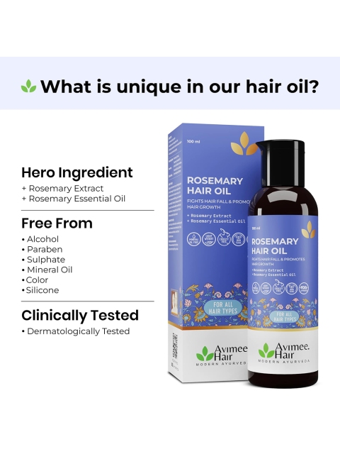Avimee Herbal Rosemary Hair Oil For Hair Growth - 100 ml 3 Avimee Herbal Rosemary Hair Oil For Hair Growth - 100 ml