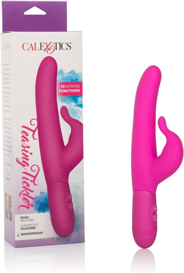 CalExotics 10 Function Teasing Tickler Waterproof Silicone Rabbit Vibrator Adult Sex Toys for Couples