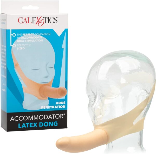 CalExotics Original Accommodator Latex Dong – Hands Free Strap On Probe for Couples – Adult Dildo Sex Toys