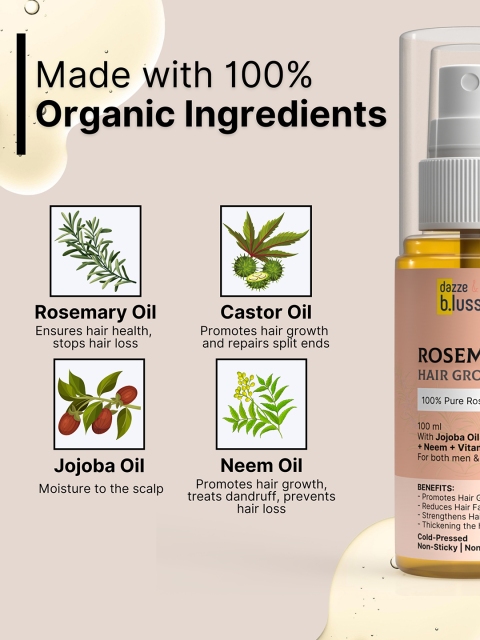 Dazze and blussh Rosemary Hair Growth Oil - 100ml 4 Dazze and blussh Rosemary Hair Growth Oil - 100ml