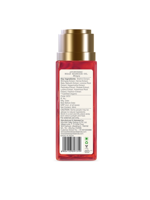 Forest Essentials Travel Size Ayurvedic Herb Enriched Bhringraj Head Massage Hair Oil 50ml 3 Forest Essentials Travel Size Ayurvedic Herb Enriched Bhringraj Head Massage Hair Oil 50ml