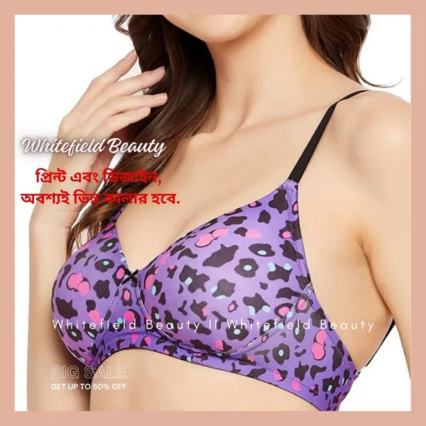 Girls mixed cotton Printed Lightly Padded Full Cup Wire Free Bra