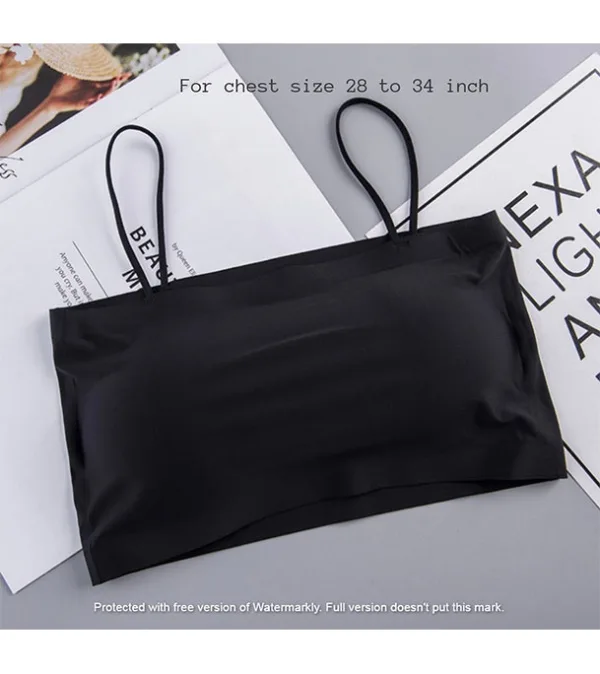 Ice Silk Strap Padded Body Shape Bra For Women Black