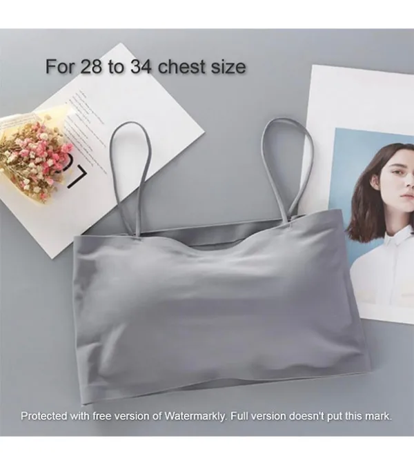 Ice Silk Strap Padded Body Shape Bra For Women Grey