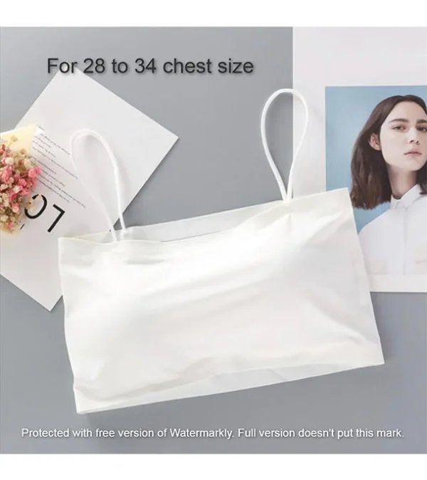Ice Silk Strap Padded Body Shape Bra For Women White