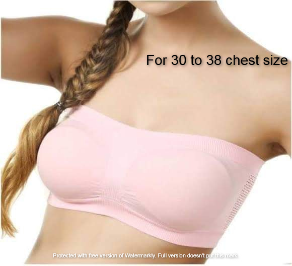Imported Cotton Strapless Tube Bra For Women -One Piece Pink