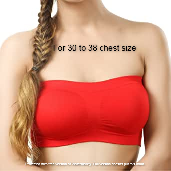 Imported Cotton Strapless Tube Bra For Women -One Piece Red