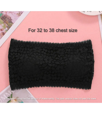 Imported Padded Push Up Lace Tube Strapless Bra For Women - One Piece Black 2 Imported Padded Push Up Lace Tube Strapless Bra For Women - One Piece Black