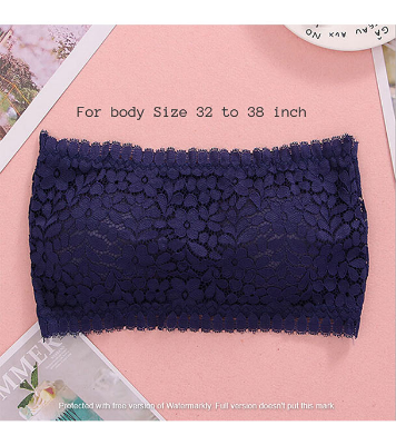 Imported Padded Push Up Lace Tube Strapless Bra For Women - One Piece Blue 2 Imported Padded Push Up Lace Tube Strapless Bra For Women - One Piece Blue