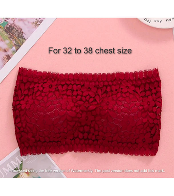 Imported Padded Push Up Lace Tube Strapless Bra For Women - One Piece Red 2 Imported Padded Push Up Lace Tube Strapless Bra For Women - One Piece Red