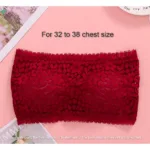 Imported Padded Push Up Lace Tube Strapless Bra For Women - One Piece Red