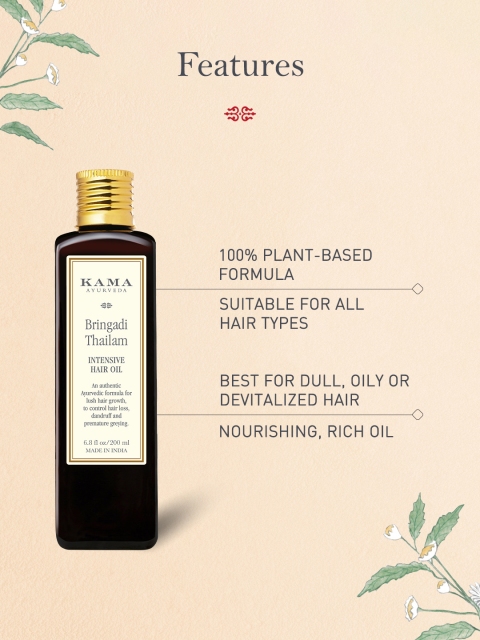 KAMA AYURVEDA Bringadi Thailam Intensive Hair Treatment Oil - 100ml 6 KAMA AYURVEDA Bringadi Thailam Intensive Hair Treatment Oil - 100ml