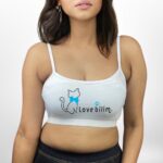 Kitty Print Soft Bra White