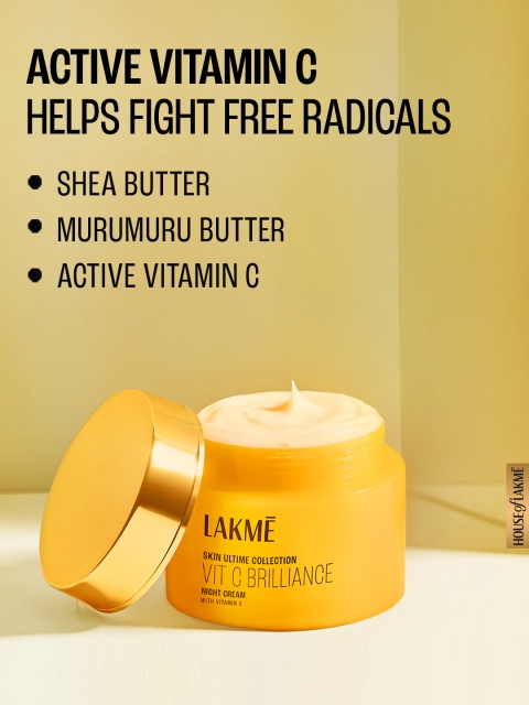 Lakme 9 to 5 Vitamin C+ Night Cream with Vitamin C, Murumuru Butter & Shea Butter - 50 g 4 Lakme 9 to 5 Vitamin C+ Night Cream with Vitamin C, Murumuru Butter & Shea Butter - 50 g