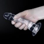 LEQC Realistic Clear Dildo for Beginners,6.7 Inch Silicone Thick Dildo with Strong Suction Cup for Vagina & Anal Play,