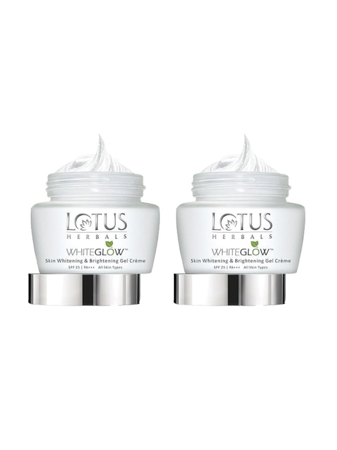 Lotus Herbals Whiteglow Set of 2 Skin Whitening & Brightening SPF 25 Gel Cream - 60 g each
