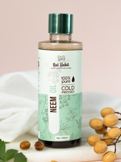 Nat Habit 100% Pure Cold Pressed Neem Oil to Treats Acne - 200 ml