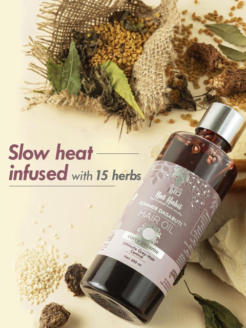Nat Habit Curry Sesame Summer Dasabuti Grey Hair Control Oil - 100ml 3 Nat Habit Curry Sesame Summer Dasabuti Grey Hair Control Oil - 100ml