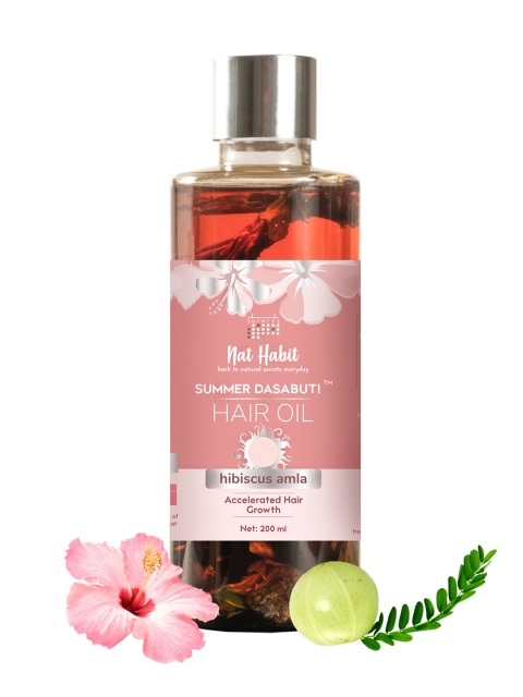 Nat Habit Hibiscus Amla Summer Dasabuti Hair Oil for Hair Growth & Fall Control - 200ml 2 Nat Habit Hibiscus Amla Summer Dasabuti Hair Oil for Hair Growth & Fall Control - 200ml