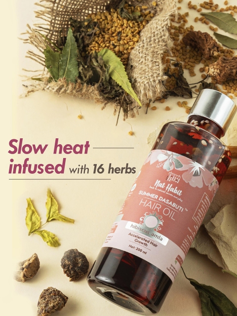 Nat Habit Hibiscus Amla Summer Dasabuti Hair Oil for Hair Growth & Fall Control - 200ml 4 Nat Habit Hibiscus Amla Summer Dasabuti Hair Oil for Hair Growth & Fall Control - 200ml