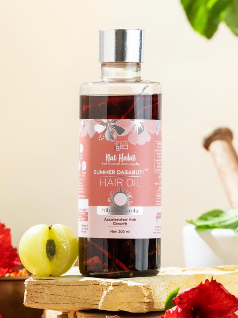 Nat Habit Hibiscus Amla Summer Dasabuti Hair Oil for Hair Growth & Fall Control - 200ml