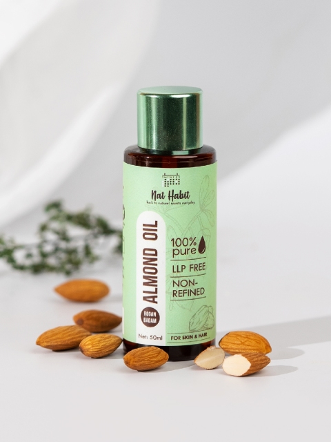Nat Habit Pure Rogan Badam Almond Oil for Hair Fall, Hair Growth & Skin Care - 50ml