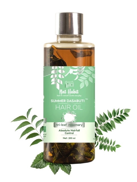 Nat Habit TriLeaf Summer Dasabuti Hair Oil for Hair Fall Control & Growth - 200ml 2 Nat Habit TriLeaf Summer Dasabuti Hair Oil for Hair Fall Control & Growth - 200ml