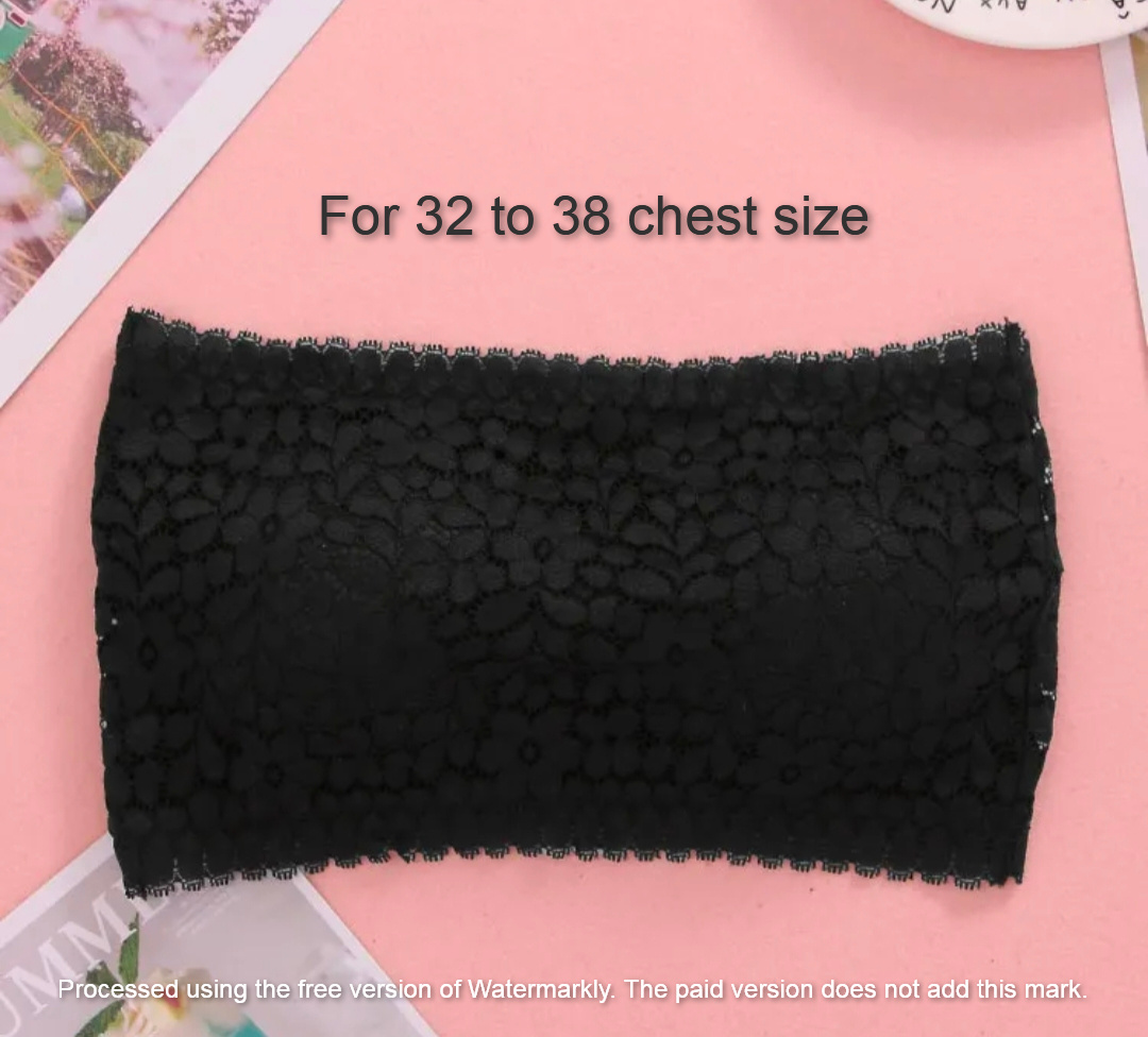 Padded Push Up Lace Tube Strapless Bra For Women Free Size bra (One Piece) Black 1 Padded Push Up Lace Tube Strapless Bra For Women Free Size bra (One Piece) Black
