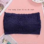 Padded Push Up Lace Tube Strapless Bra For Women Free Size bra (One Piece) Blue