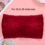 Padded Push Up Lace Tube Strapless Bra For Women Free Size bra (One Piece) Red