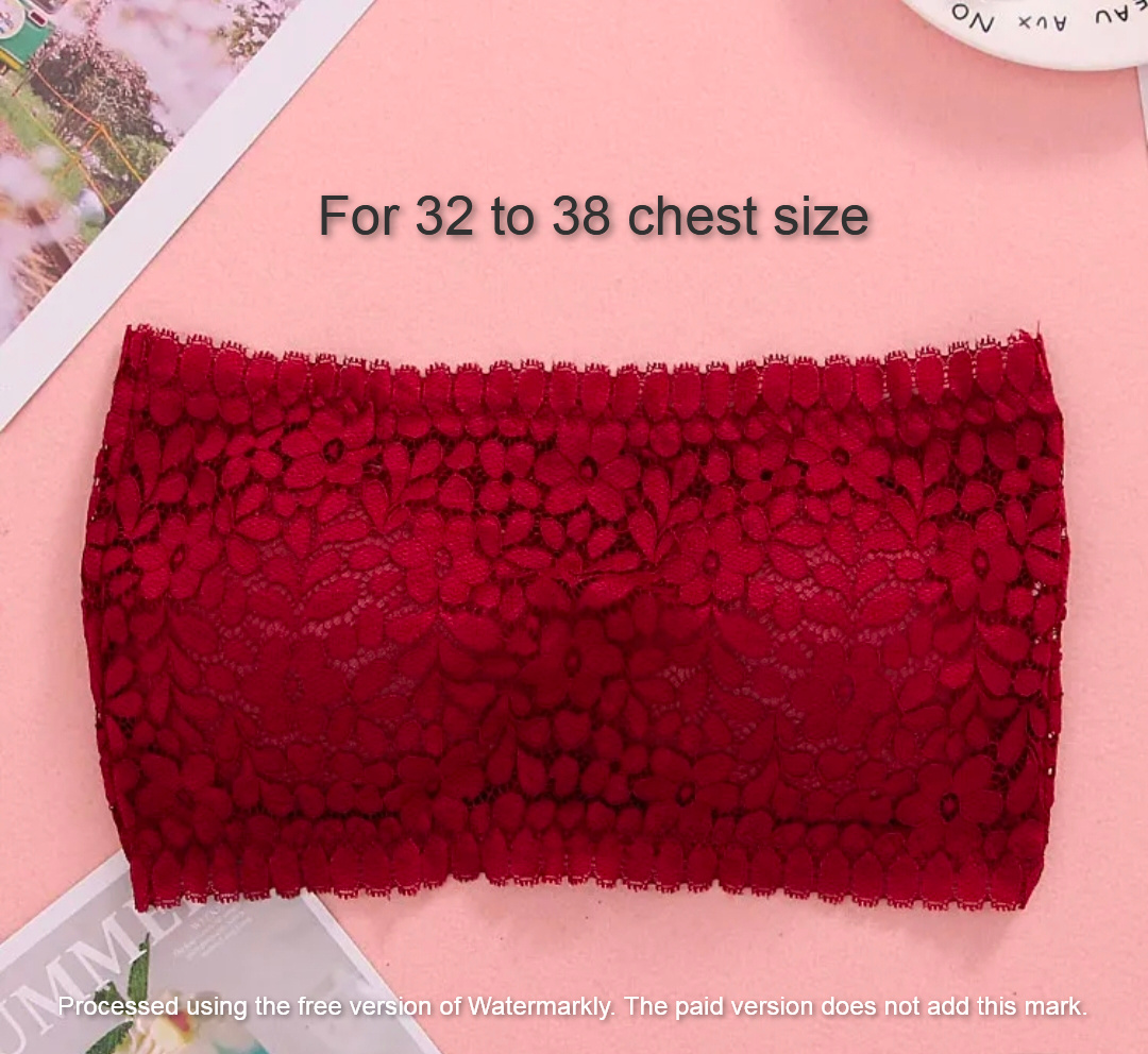 Padded Push Up Lace Tube Strapless Bra For Women Free Size bra (One Piece) Red 1 Padded Push Up Lace Tube Strapless Bra For Women Free Size bra (One Piece) Red