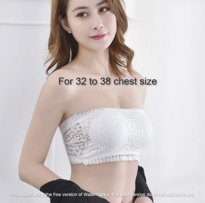 Padded Push Up Lace Tube Strapless Bra For Women Free Size bra (One Piece) White 2 Padded Push Up Lace Tube Strapless Bra For Women Free Size bra (One Piece) White