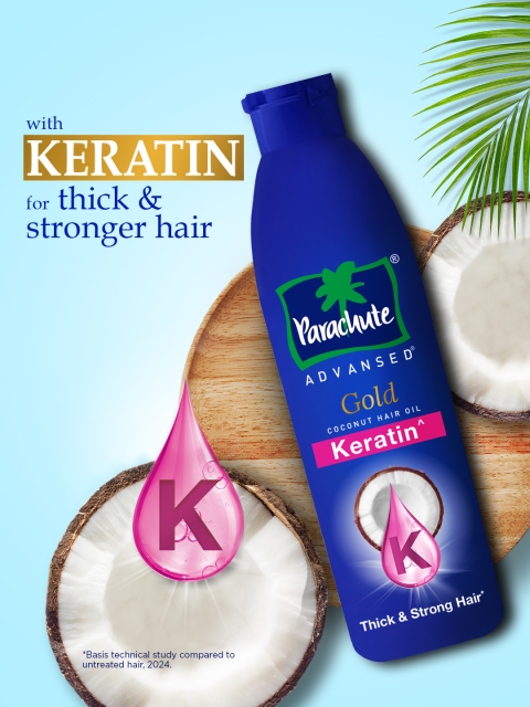 Parachute Advansed Gold Keratin Coconut Hair Oil for Thick & Smooth Hair - 300 ml 3 Parachute Advansed Gold Keratin Coconut Hair Oil for Thick & Smooth Hair - 300 ml
