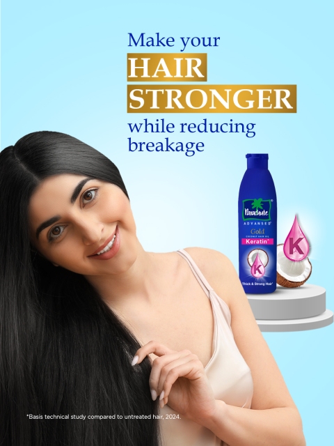 Parachute Advansed Gold Keratin Coconut Hair Oil for Thick & Smooth Hair - 300 ml 5 Parachute Advansed Gold Keratin Coconut Hair Oil for Thick & Smooth Hair - 300 ml