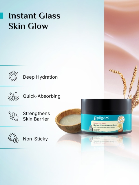 Pilgrim Korean Rice Water Hydra Glow Light Gel Moisturizer With 5x Hydration - 100 g 4 Pilgrim Korean Rice Water Hydra Glow Light Gel Moisturizer With 5x Hydration - 100 g