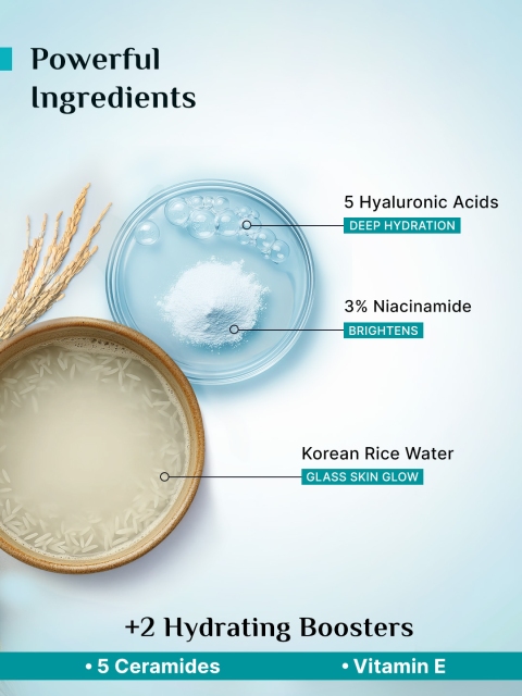 Pilgrim Korean Rice Water Hydra Glow Light Gel Moisturizer With 5x Hydration - 100 g 5 Pilgrim Korean Rice Water Hydra Glow Light Gel Moisturizer With 5x Hydration - 100 g